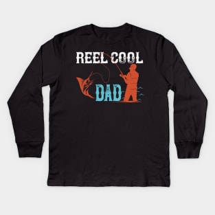 Reel cool dad Kids Long Sleeve T-Shirt